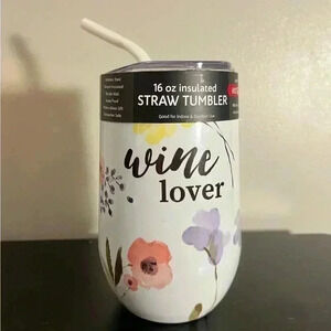 Wine Lovers- Thirstystone 16oz stainless steel tumbler with lid and straw